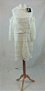 V by Very Petite Cold Shoulder Lace Dress White Size UK 16 RRP £55 NH9 UU 02 - Picture 1 of 6