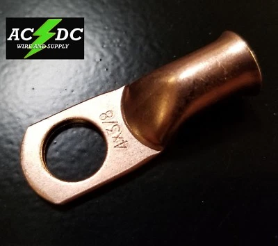 LOTE DE 5 4 AWG Anillo 3/8" Agujero Terminal Terminal Terminal Desnudo Cobre PURO Sin Aislamiento Calibre 4 Foto 1 de 2