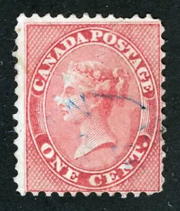 Canada Sc 14 Rose 1 ¢ S.12 1859 hellblau CDS Abbrechen - Bild 1 von 1