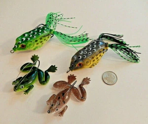 4 JBvalu Silicone Frog Fishing Lures, 2-3/8" & 2" Soft Bodies, USA Ship 💎 - Picture 1 of 7