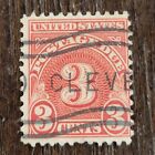 1931 U.S. Postage Due 3 Cent Stamp Scott #J82 Single Canceled U.S. Postage Stamp