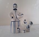 VINTAGE RUSSIAN GZHEL PORCELAIN WOMAN FEEDING CHICKENS FIGURE - 1970'S - PERFECT