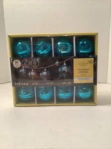 NEW ASHLAND Blue DISCO BALL LIGHT STRING 5.9 FT 10 LED LIGHTS INDOOR OUTDOOR - Picture 1 of 3