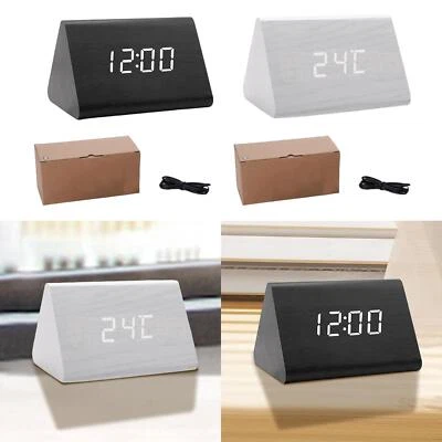 Digital Alarm Clock Wood Electric Alarm Clock for Home Office Tabletop - Image 1 of 2