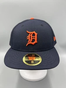 Sombrero New Era 59Fifty 2019 bajo perfil MLB Detroit Tigers Road. Gorra azul talla 8. - Imagen 1 de 10