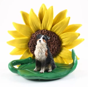 Australian Shepherd Sonnenblume Figur Tri angedockt - Bild 1 von 2