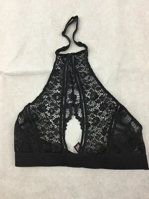 Victorias Secret Unlined Bra S/P Neck Very Sexy Black - Image 1 of 3