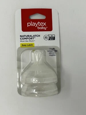 Pezones Playtex Baby Natural Comfort Fácil Cierre Paquete de 2 3M+ NUEVO Flujo Medio NUEVO Foto 1 de 2