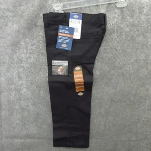 Dickies Boys Flat Front Pants Size 4 Black Twill Classic Fit Straight Leg New - Picture 1 of 12