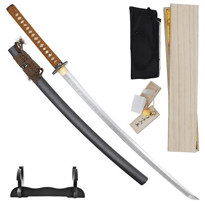 Hand-Forged 1095 Carbon Steel Katana Sword w/ Gift Box & Bag 41 Inch Blade - Image 1 of 4