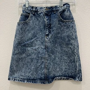 VINTAGE 1990S WOMENS GEORGES MARCIANO SOON USA DENIM SKIRT MOM JEANS SZ 22 - Picture 1 of 14