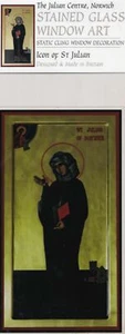 Julian Of Norwich Stained Glass Effect Static Cling Christian Window Art Icon - Picture 1 of 2