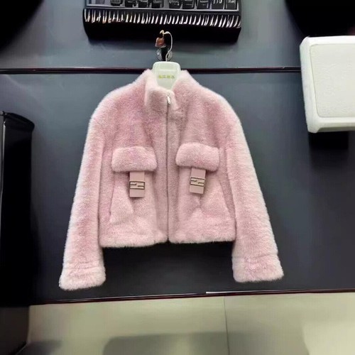 OFF WHITE Parka invernale pelliccia visone sintetica moda donna collo alto giacca pelliccia integrata