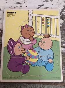 Vintage Playskool Cabbage Patch Playpen Pals wooden 7pc. children's puzzle ©1991 - Picture 1 of 7