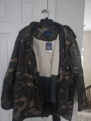 Parka militar Cole Haan con forro de piel de oveja sintética extraíble talla XL NUEVA CON ETIQUETAS Foto 1 de 4