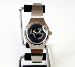 Vintage Fossil Big Tic Ana-Digi Watch Ladies S/Steel Quartz New Dual Batteries - Picture 1 of 14