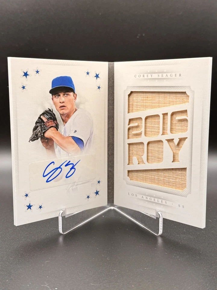 2016 National Treasures Corey Seager Bat Relic & Auto ROY Card /10 RC — 第 1/3 张图片