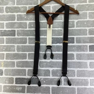 TRAFALGER massive schwarze Hosenträger ~ Hosenträger, Leder, Vintage - Bild 1 von 4