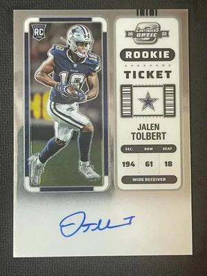 2022 Panini Contenders Optic Rookie Ticket RPS Autographs Jalen Tolbert #122 JP - Image 1 of 4