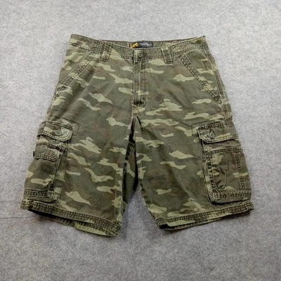 Pantalones Cortos Lee Cargo Para Hombre 32 Verde Camuflaje 100% Algodón Bolsillos Informales Exterior Utilidad Foto 1 de 4