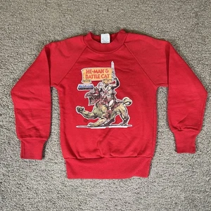 Felpa Masters of the Universe He Man & Battle Cat vintage anni 80 gioventù 5/6 - Foto 1 di 13