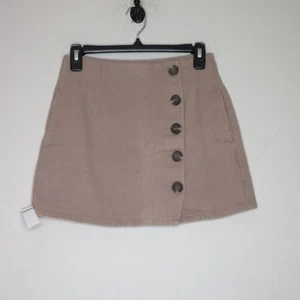 Chloe & Katie Women's Cotton Denim Button Front Mini Skirt Light Rose S B71 - Picture 1 of 18