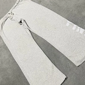 Pink Sweatpants Womens S Gray Logo Victoria's Secret Workout Wide Leg - Picture 1 of 22