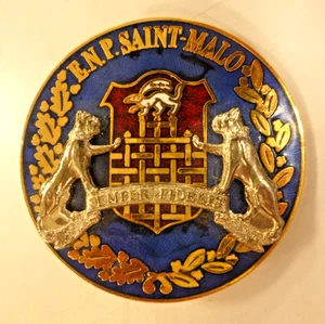 FRENCH ECOLE de NATIONALE de POLICE ST MALO 1994 POCKET FOB BADGE. - Picture 1 of 2