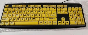 Easy EZ EYES Großdruck USB Tastatur PC & MAC 4x größere Buchstaben Modell ZK-520 - Bild 1 von 6
