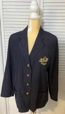 Jaqueta Blazer Mondi Vintage Estilo Militar Embelezada Feita na Alemanha Tamanho UE 40 - Imagem 1 de 4