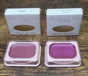 Mary Kay Lip Color (square) Plum 1199 & Fuschia 1210 Discontinued .09oz. NEW. - Picture 1 of 5
