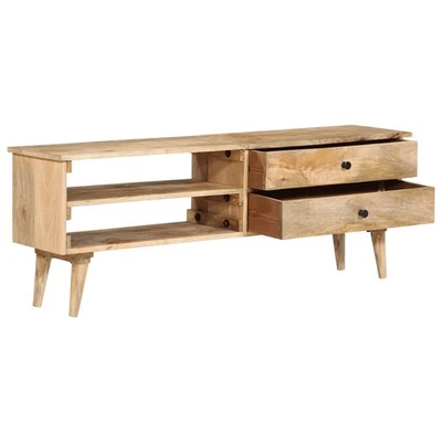 Mueble TV Marrón Madera Maciza Mango Mediano Mueble TV Rectangular vidaXL Foto 1 de 4