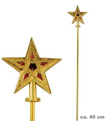 KARNEVALSTEUFEL Zauberstab Zepter gold Sternfee Prinzessinkostüm Feenstab Kostüm 125782013