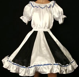 "FALDA BLUSA DE BAILE CUADRADA BLANCA Y NEGRA TALLA CINTURA PEQUEÑA 25""-32" - Imagen 1 de 1