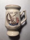 Vtg Ocean New Jersey Coffee Mug Cup Stein Footed Sail Boat Seagull Ship Taiwan
