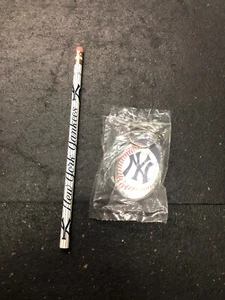 MLB New York Yankees Plastic Keychain Officially Licensed Plus Pencil - Picture 1 of 3