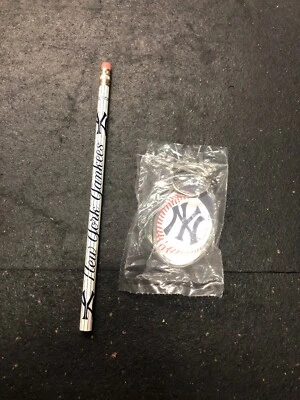 MLB New York Yankees Plastic Keychain Officially Licensed Plus Pencil - Image 1 of 3