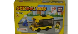 BricTek 71pcs School Bus Building Blocks Toy Compatible With Lego, Ages 6+ New - Picture 1 of 1