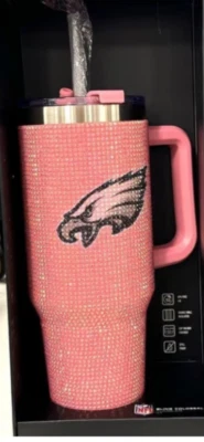 Taza de viaje vaso con asa Bling Colossal Pink NFL Philadelphia Eagles 46 oz Foto 1 de 3