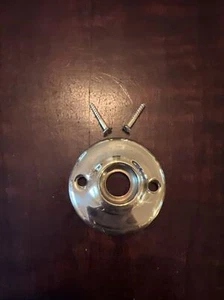 6 - Vintage 1950s Doorknob Rose Backplate 2 1/4" Polished Brass - Picture 1 of 2