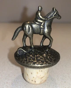 Blanton’s Bourbon Whiskey Cork Bottle Stopper w/Race Horse & Jockey Letter “B” - Picture 1 of 4