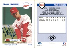 Frank Kremblas Signed 1991 Line Drive AA #160 Card Chattanooga Lookouts Auto AU