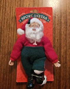 Christmas 1998 Holiday Time Posable Sport Soccer Santa Vintage Ornament - Picture 1 of 7