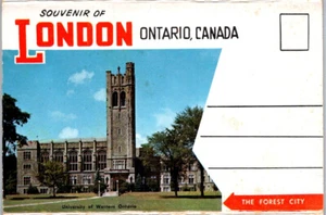 Greetings From London Ontario Canada, 1950s Chrome Folder Postcard, 13 Views - Picture 1 of 13