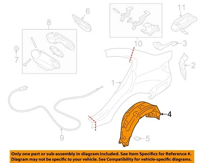 Componentes de panel de cuarto SUBARU OEM 15-21 WRX STI - Protector contra salpicaduras 59122VA010 Foto 1 de 2