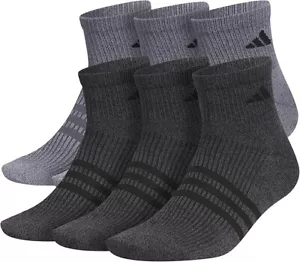 Paquete de 6 pares de calcetines Adidas Superlite para hombre Aeroready GRIS/B talla 6-12 nuevos - Imagen 1 de 5