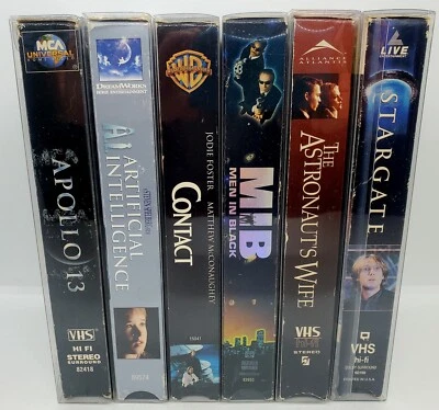 Vintage '90s Sci-Fi LOT of 6 VHS Contact A.I. Stargate Men in Black Apollo 13 🚀 - Image 1 of 4