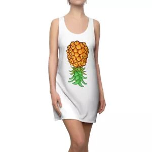 Mujer Blanco Racerback Vestido Deportivo Fiesta Vestido Al revés Piña Sexy Tanque - Imagen 1 de 43