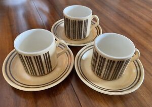 VINTAGE NEW ZEALAND Stoneware Cup & Saucer Sets x 3
