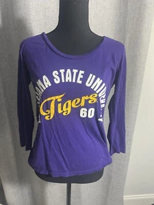 U-Trau USA Women's College T-Shirt Long Sleeve Purple LSU Small - Picture 1 of 3
